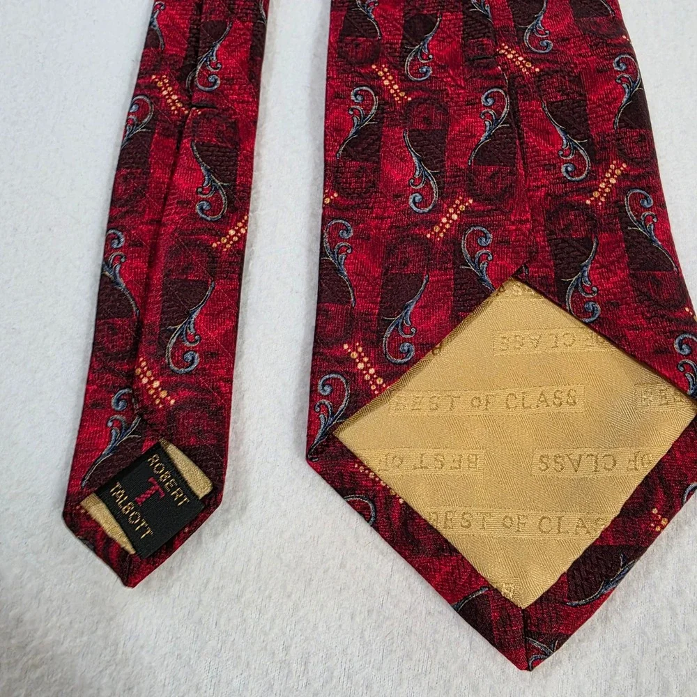 Robert Talbott Best of Class Nordstrom Red Paisley Silk Tie Hand Sewn USA Mens
